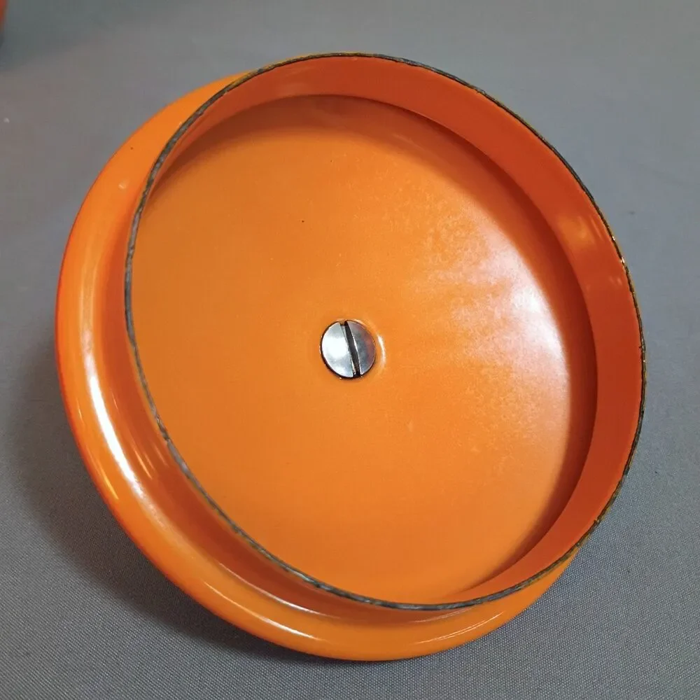 Vintage Aubecq Orange Ombre Enamel Mid Century Modern Coffee Pot France Aubeco